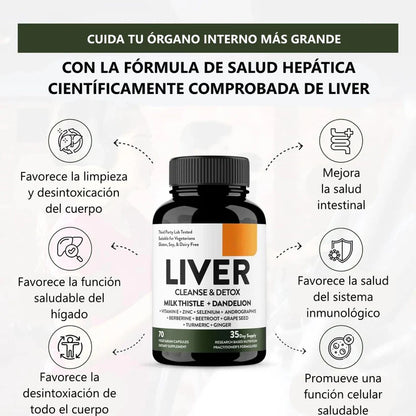 LIVER™ – DESINTOXICACIÓN HEPÁTICA EN SOLO 7 DÍAS (70 cápsulas)