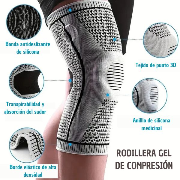 Rodillera Terapéutica con Gel y Soporte Lateral